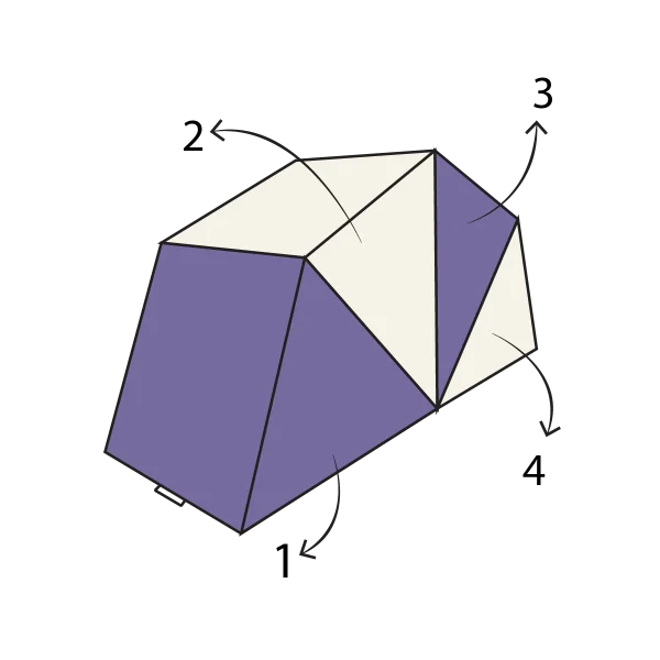 Motoroom – Katlanabilir ve Kişiselleştirilebilir Motor Garajı - Mor & Krem